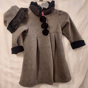 Goodlad Holiday Winter Gray/Black Coat & Hat Set Size 3T